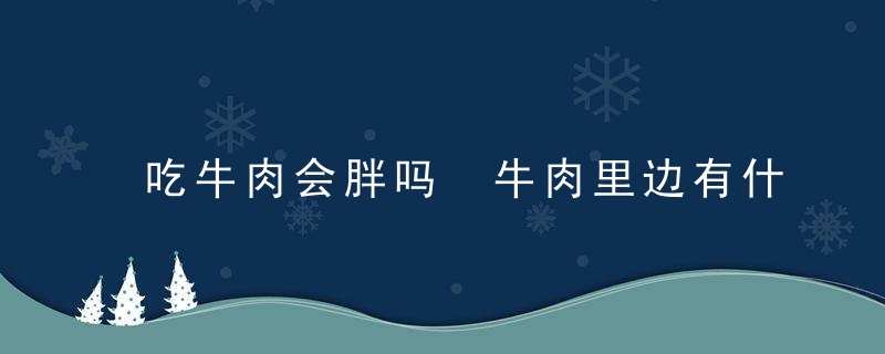 吃牛肉会胖吗 牛肉里边有什么